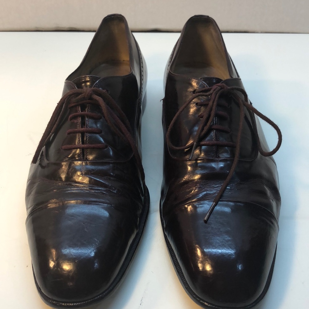 Bally Wine/Maroon Leather Oxfords Size 11.5